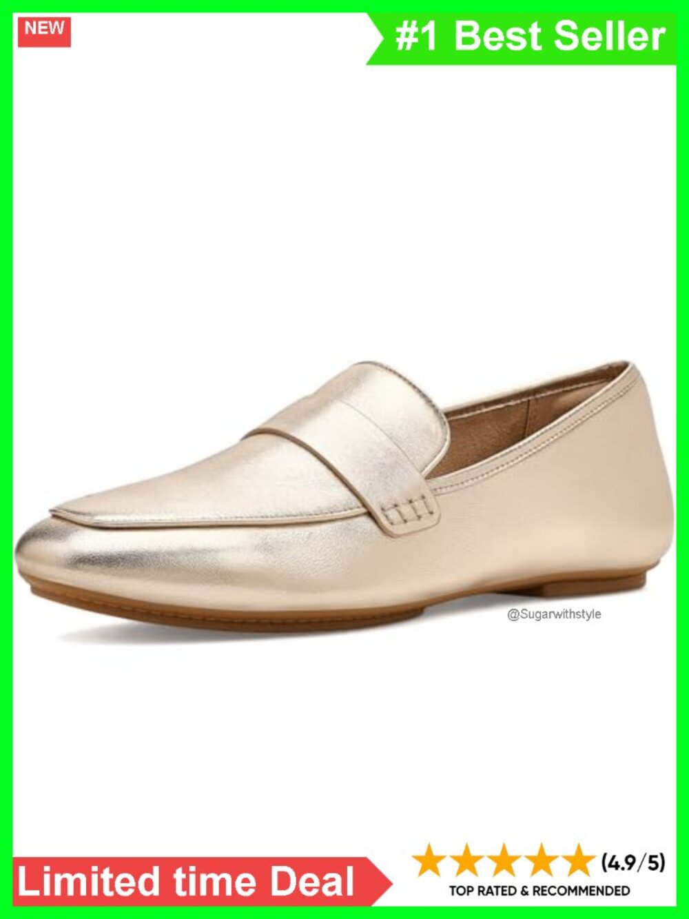 Metallic Nappa Leather Loafers Slip-On Business Casual Shoes